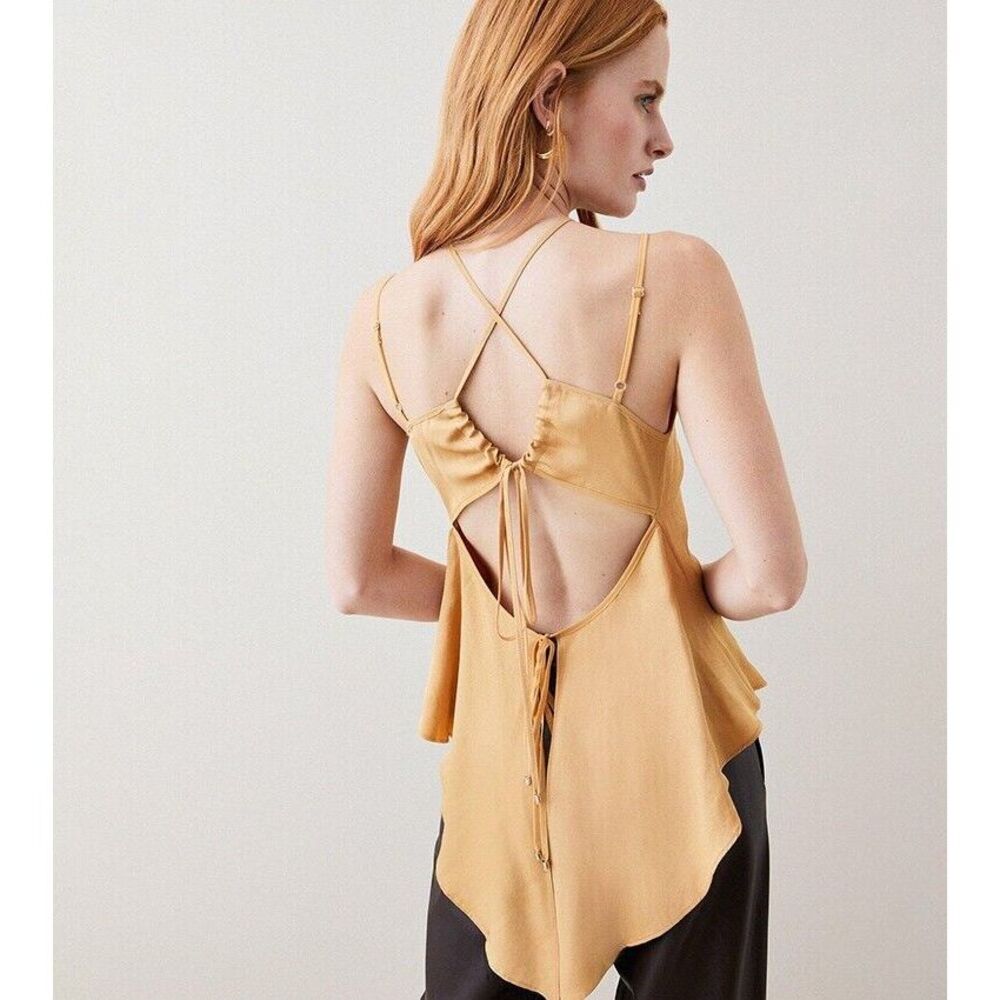 Karen Millen Linen Twill cut out drama woven cami US 8‎ New Years Party Outfit